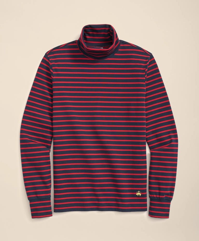 Cotton Blend Striped Turtleneck | Brooks Brothers