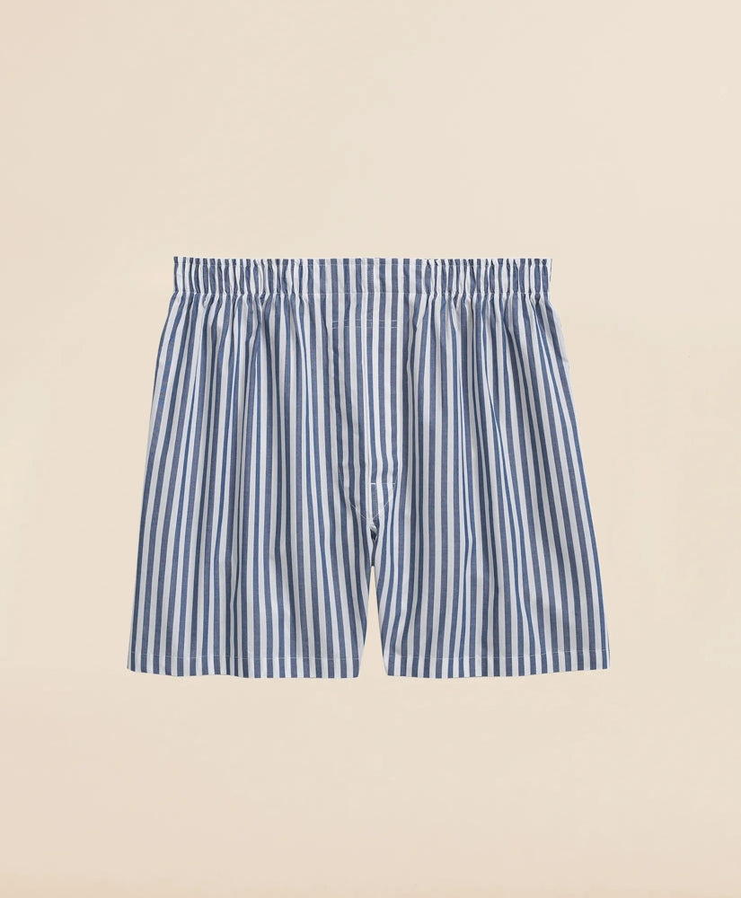 Cotton Broadcloth Butcher-Stripe Boxers | Brooks Brothers