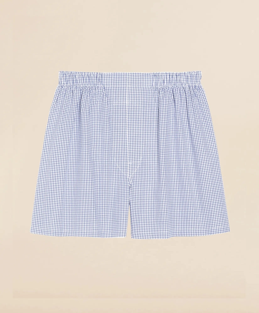 Cotton Broadcloth Small Check Boxers | Brooks Brothers