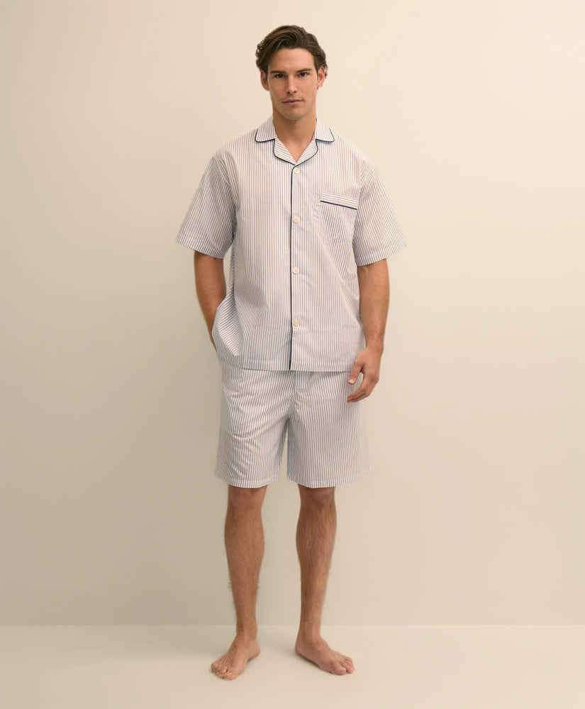 Cotton Broadcloth Stripe Short Pajamas | Brooks Brothers