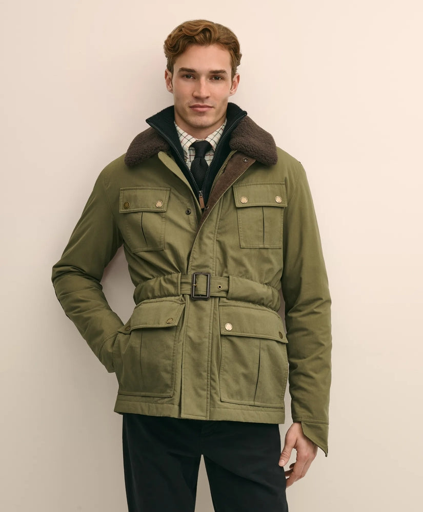 Cotton Field Jacket With Removable Shearling Collar | Brooks Brothers