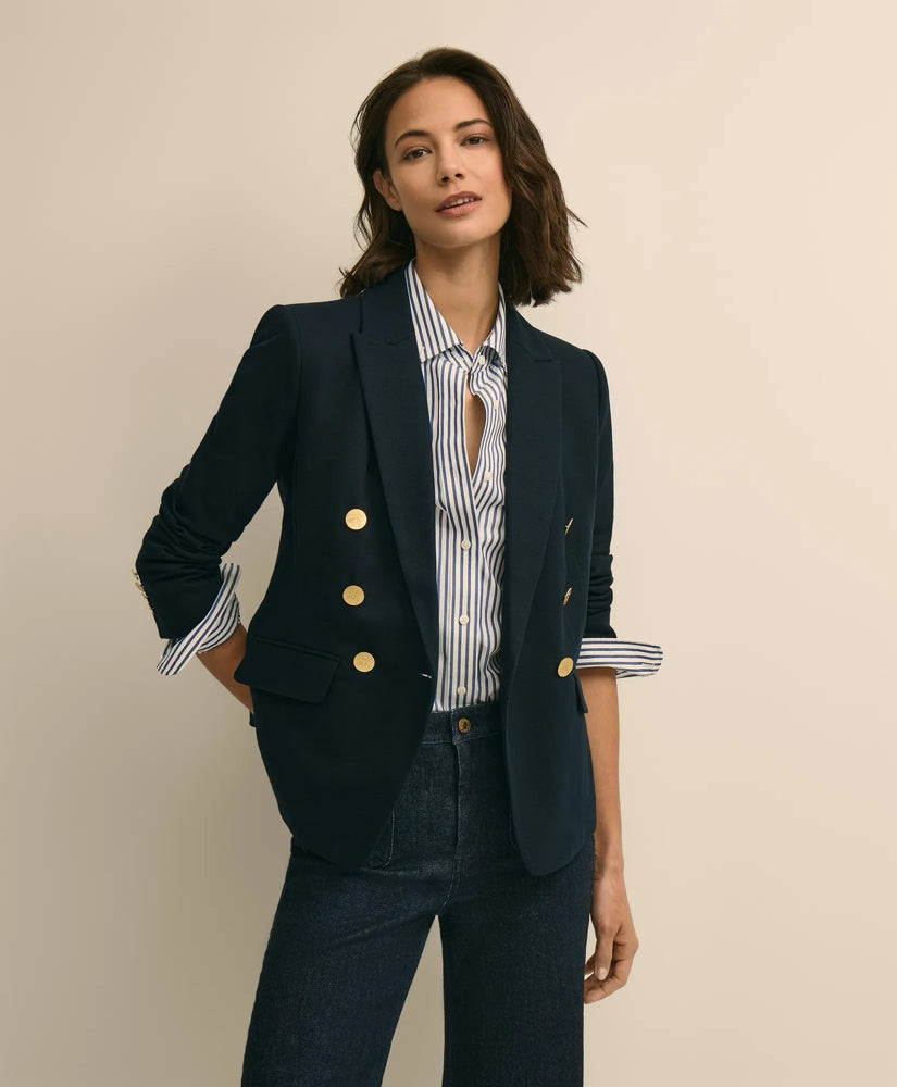 Cotton Knit Double-Breasted Blazer | Brooks Brothers