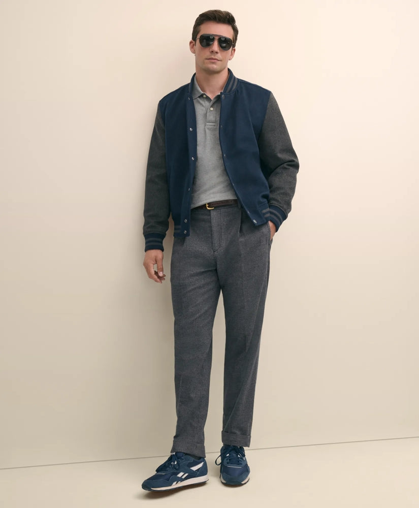 Cotton Pleated Side-Tab Checked Chino | Brooks Brothers