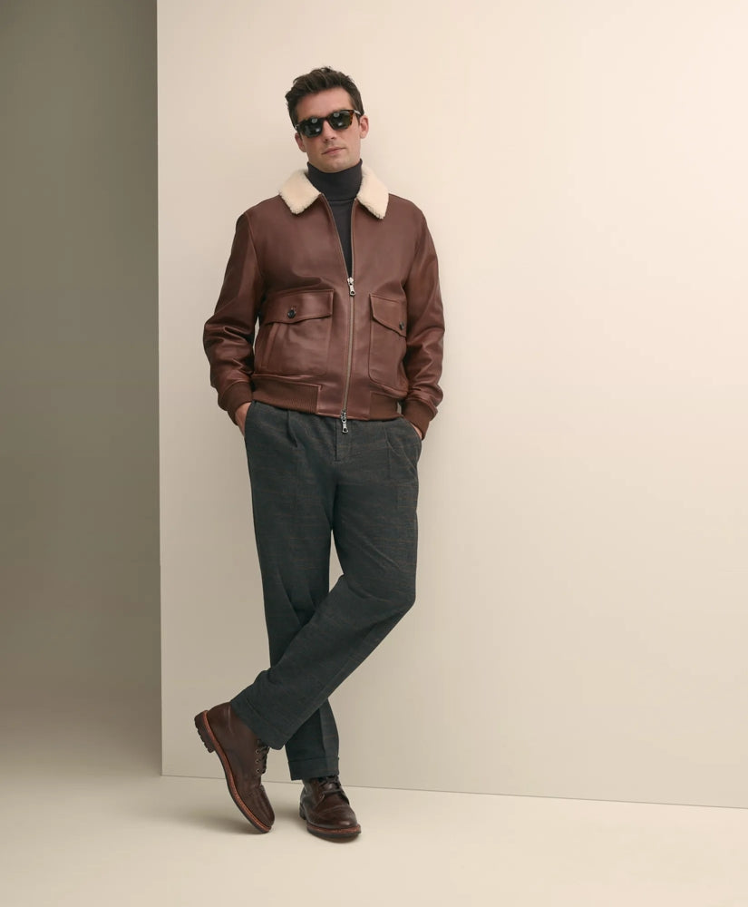 Cotton Pleated Side-Tab Chino | Brooks Brothers