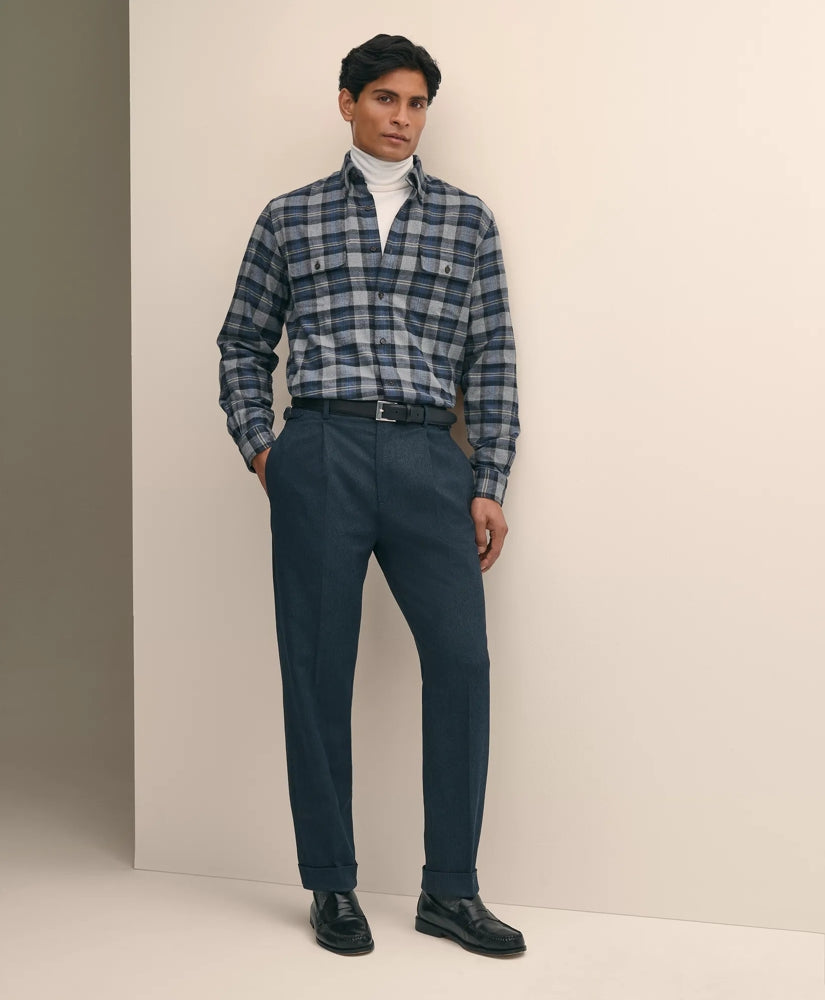Cotton Pleated Side-Tab Chino | Brooks Brothers
