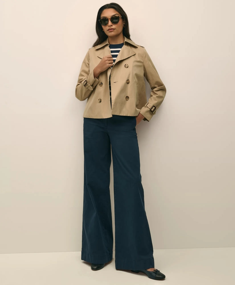 Cotton Twill Wide-Leg Pant | Brooks Brothers