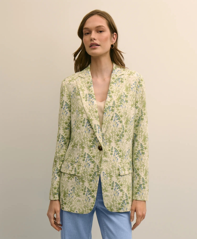 Crepe Botanical Print Jacket | Brooks Brothers