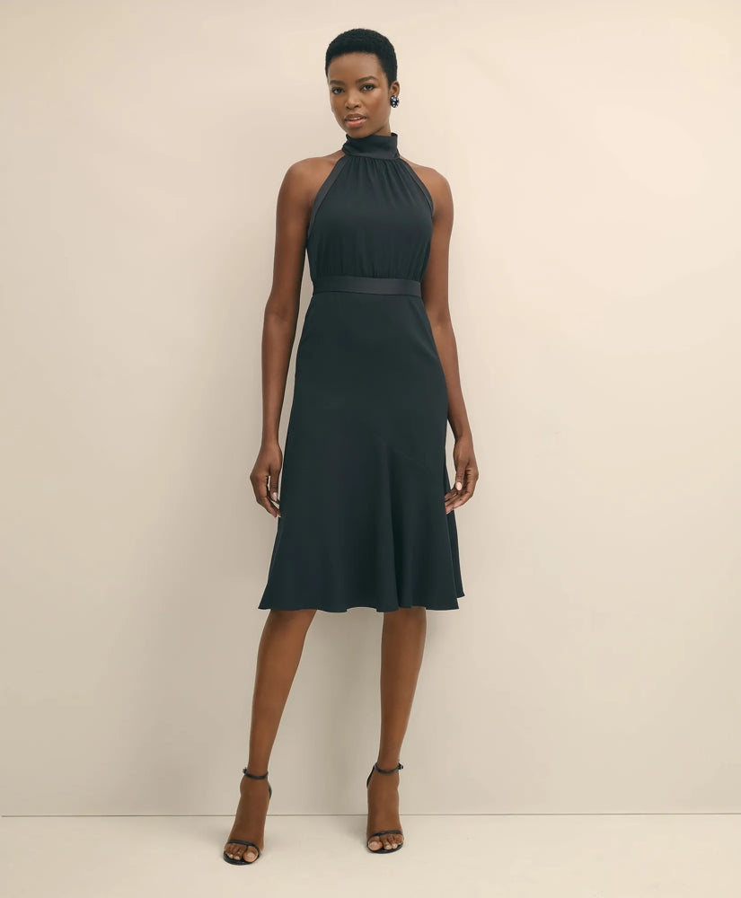 Crepe Halter Dress | Brooks Brothers