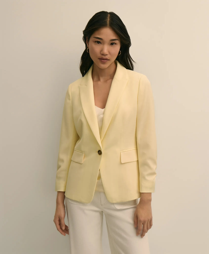 Crepe Ruched-Sleeve Jacket | Brooks Brothers