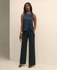 Crepe Wide-Leg Pants | Brooks Brothers