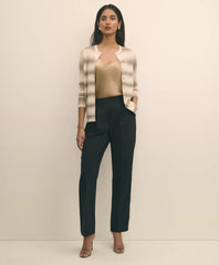 Easy Fit, Elastic Back Fine Twill Stretch Crepe Straight-Leg Pants | Brooks Brothers
