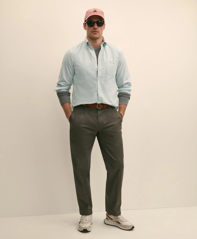 Pleated Traditional Fit Cotton Advantage Chino | Brooks Brothers
