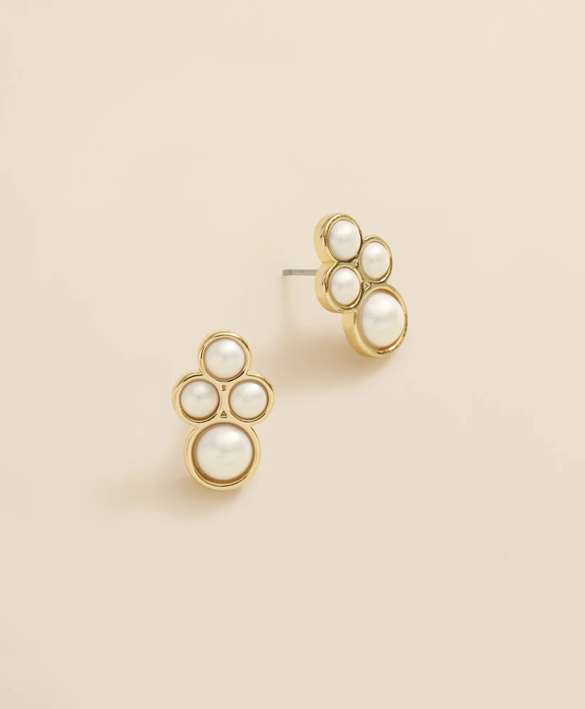 Faux-Pearl Gold-Plated Cluster Earrings | Brooks Brothers