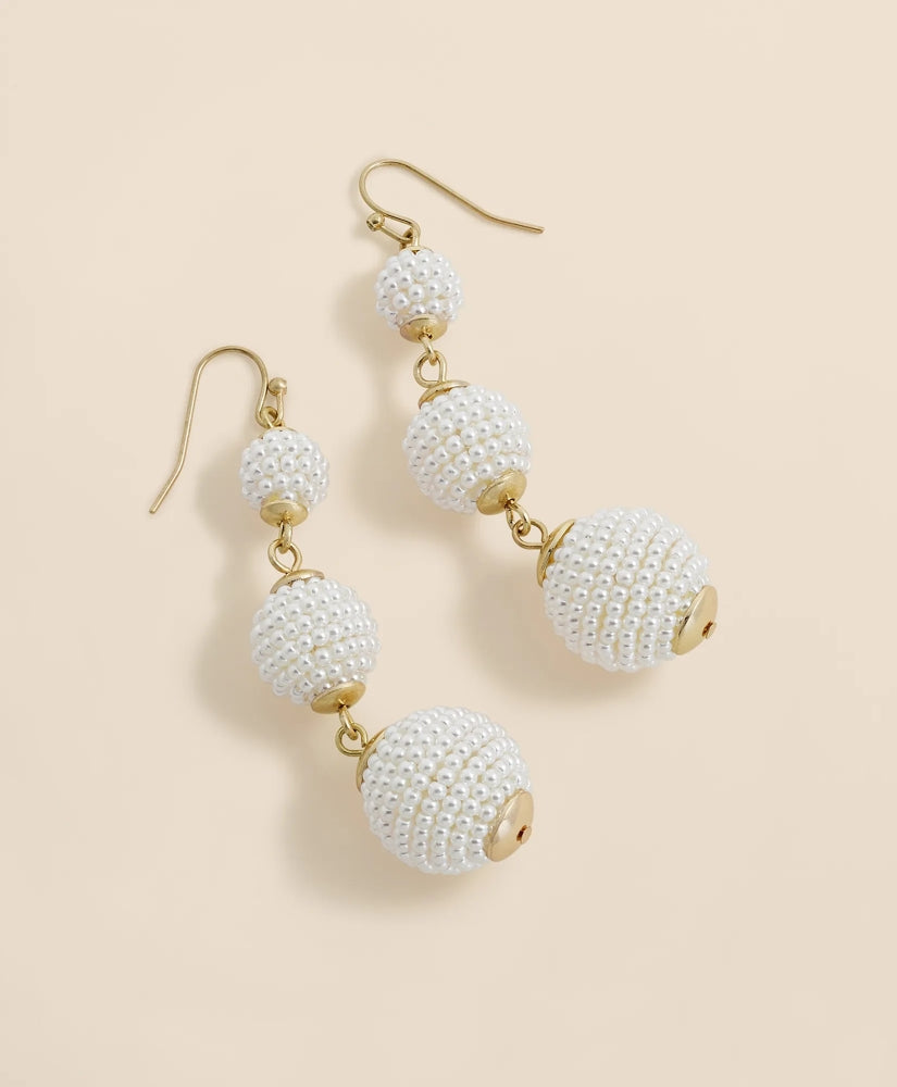 Faux-Pearl Sphere Linear Earrings | Brooks Brothers