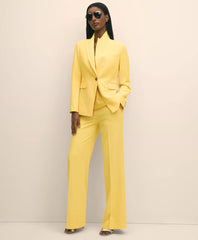 Fine Twill Wide-Leg Trousers | Brooks Brothers