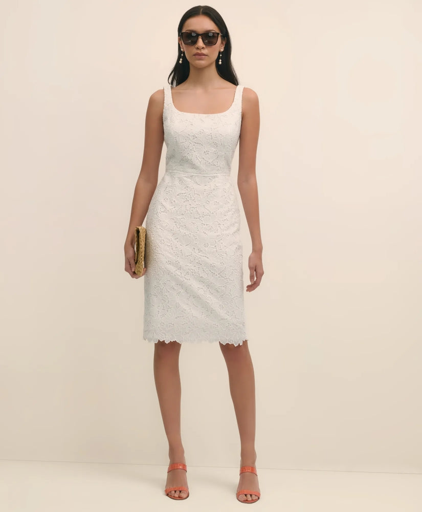 Floral Lace Overlay Sheath Dress | Brooks Brothers