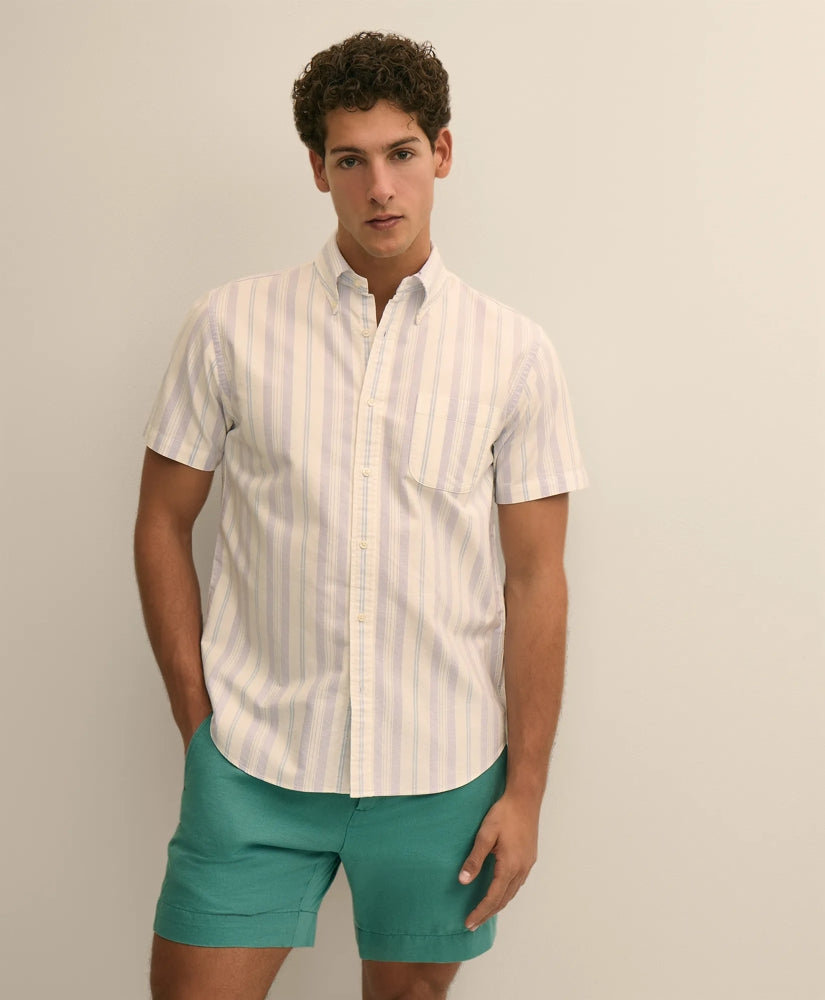 Friday Shirt, Short-Sleeve Oxford Stripe | Brooks Brothers