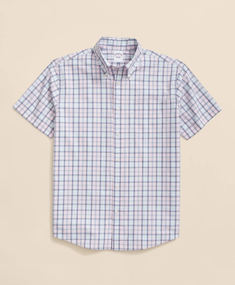 Friday Shirt, Short-Sleeve Poplin Plaid | Brooks Brothers