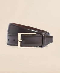 Gold Buckle Leather Dress Belt | Brooks Brothers