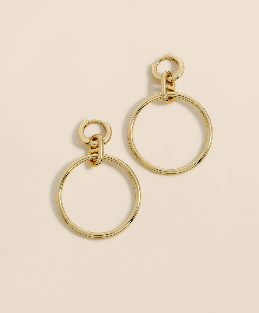 Gold-Toned Mariner Link Drop Hoop Earrings | Brooks Brothers