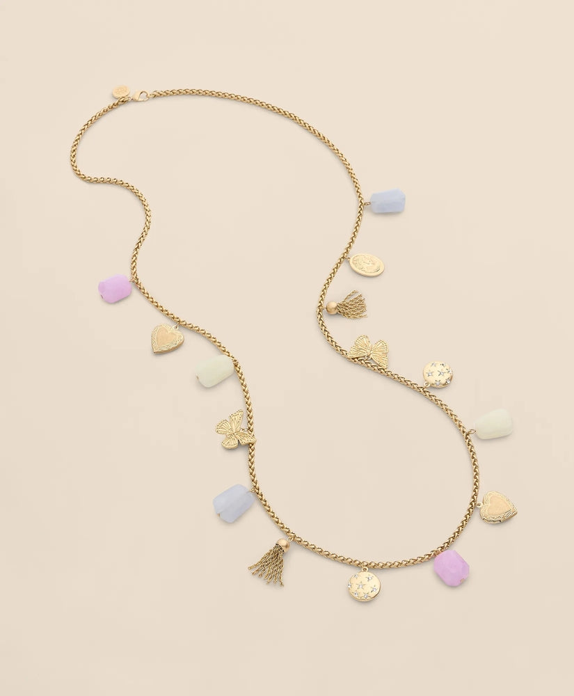 Gold-Tone Long Charm Necklace | Brooks Brothers