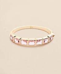 Gold-Tone Pink-Stone Bangle Bracelet | Brooks Brothers