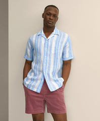 Irish Linen Short-Sleeve Camp Collar Sport Shirt | Brooks Brothers