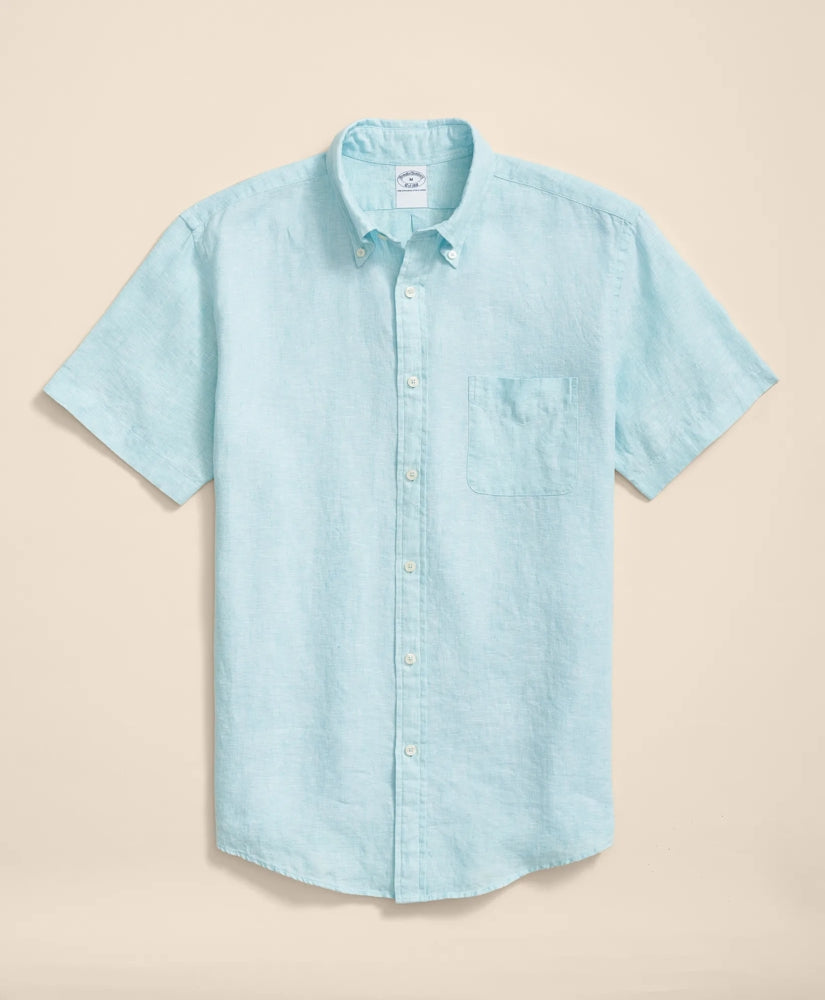Irish Linen Short-Sleeve Sport Shirt | Brooks Brothers