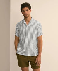 Irish Linen Short-Sleeve Camp Collar Sport Shirt | Brooks Brothers