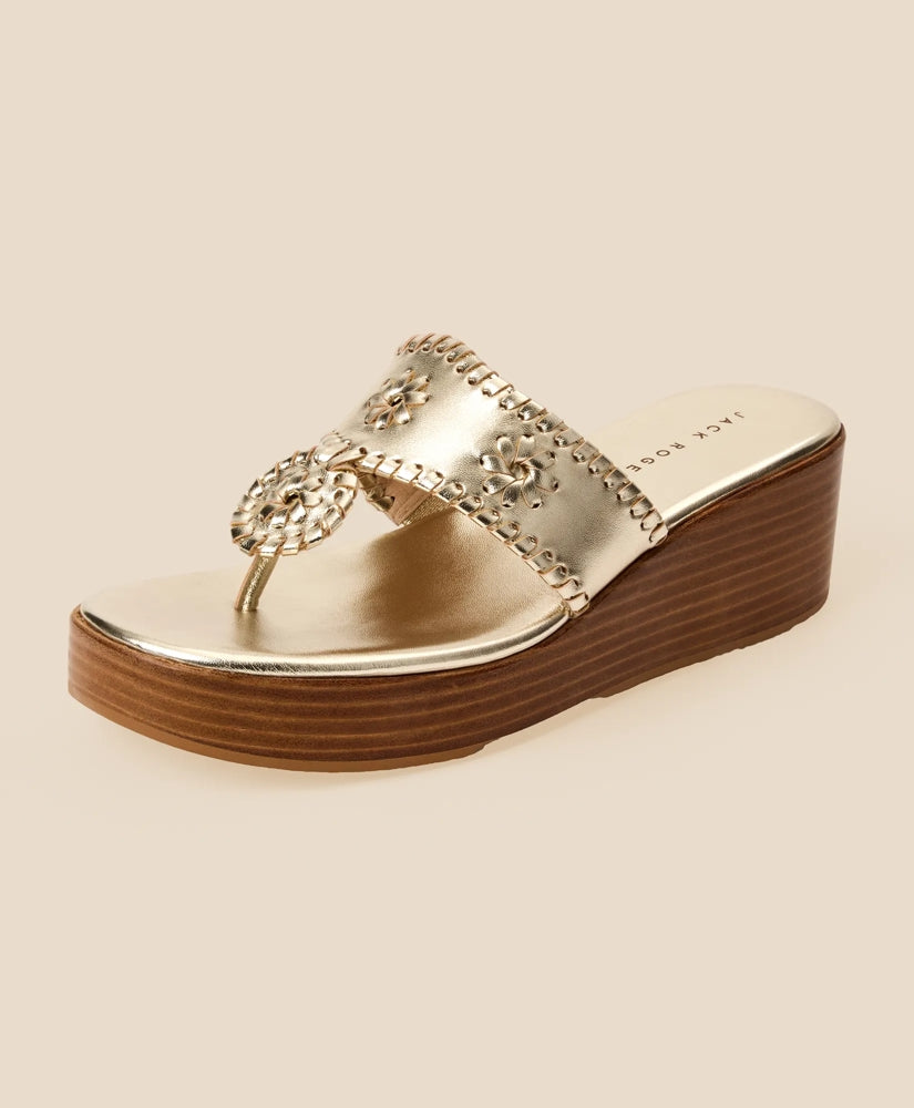 Jack Rogers Platinum Wedge Sandals | Brooks Brothers