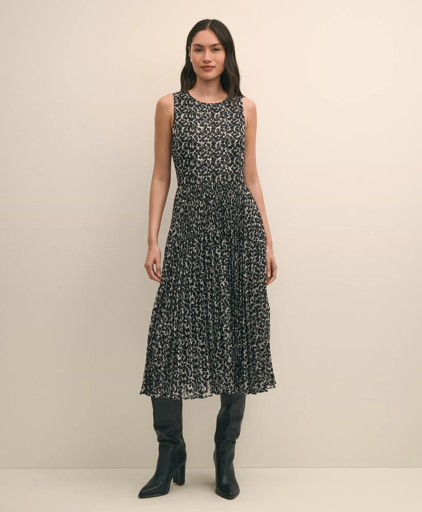 Leaf Motif Jacquard Dress | Brooks Brothers