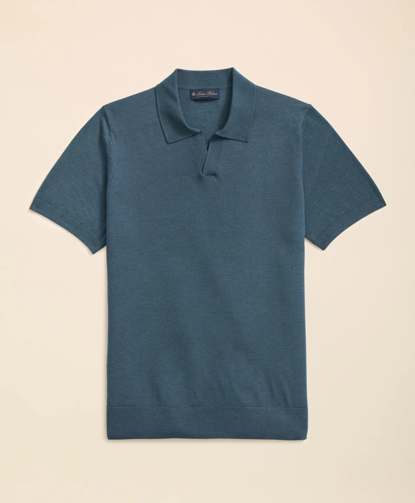 Lightweight Luxe All-Season Sweater, Johnny Collar | Brooks Brothers