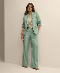 Linen-Blend Wide-Leg Pants | Brooks Brothers