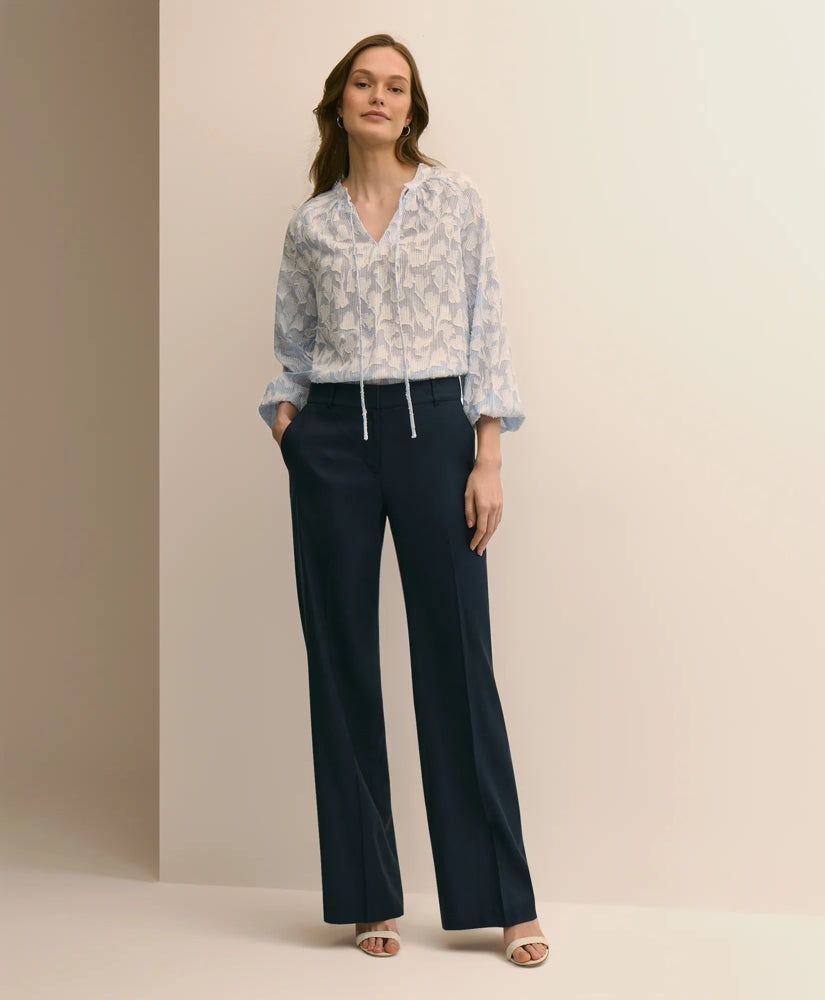 Linen-Blend Wide-Leg Pants | Brooks Brothers