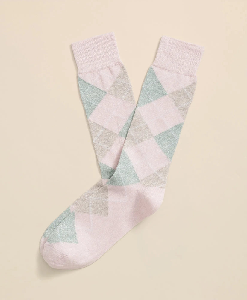 Linen-Cotton Blend Argyle Socks | Brooks Brothers