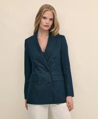 Linen Double-Breasted Peak Lapel Jacket | Brooks Brothers