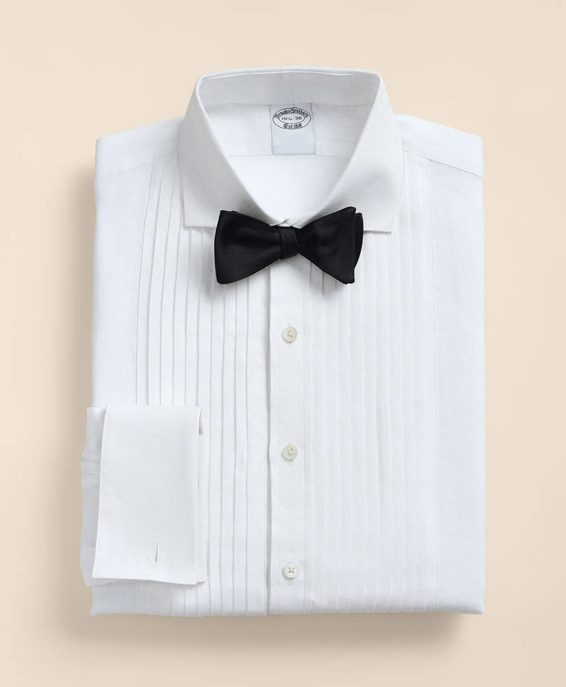 Linen Londoner Collar, Pleated Bib Tuxedo Shirt | Brooks Brothers