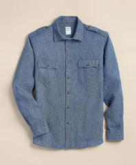 Linen Twill Shirt Jacket | Brooks Brothers