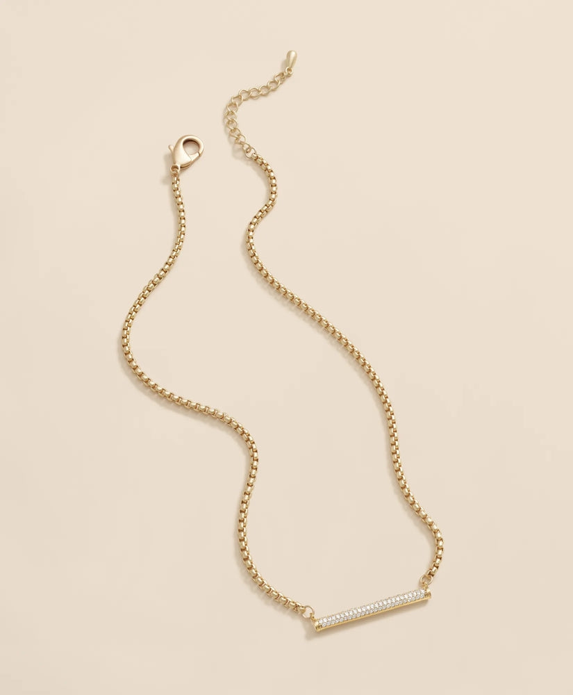 Loni Paul Pave Bar Necklace in 14K Plated Gold | Brooks Brothers