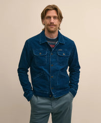 Medium Wale Corduroy Indigo Trucker Jacket | Brooks Brothers