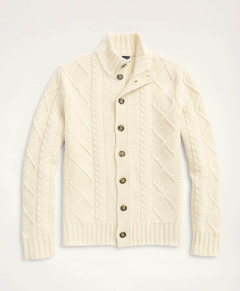 Merino Aran Cable Cardigan | Brooks Brothers