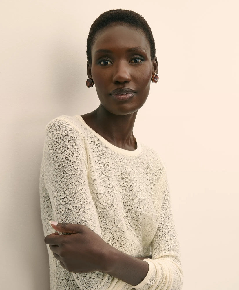 Merino Wool Lace Sweater | Brooks Brothers