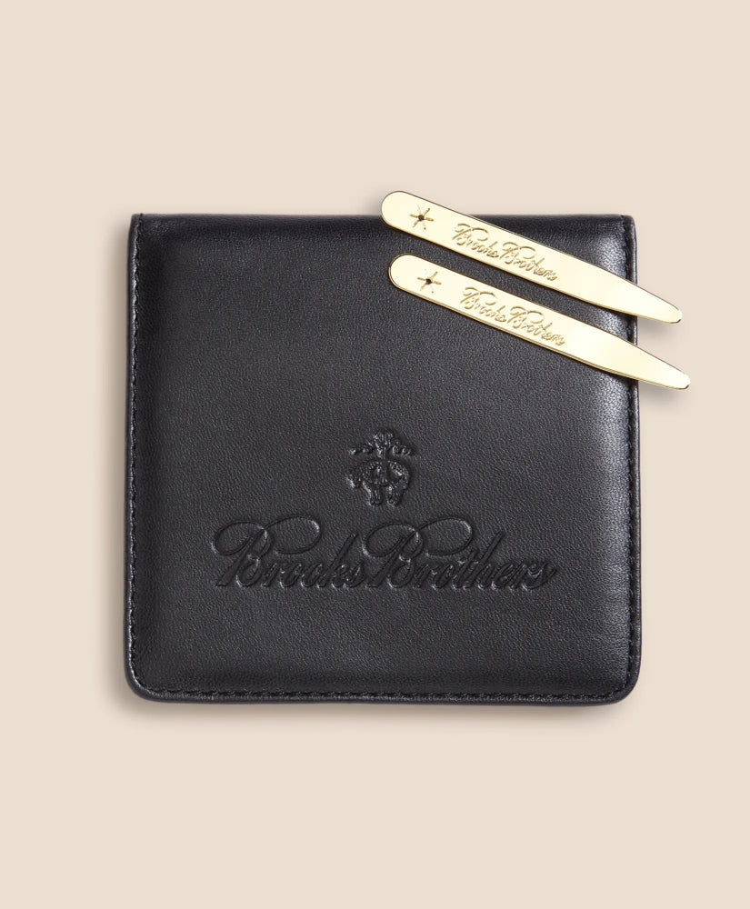 Metallic Collar Stays with Nappa Leather Case | Brooks Brothers