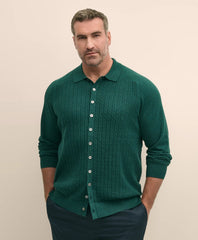 Mini-Cable Knit Polo Cardigan, Big & Tall | Brooks Brothers