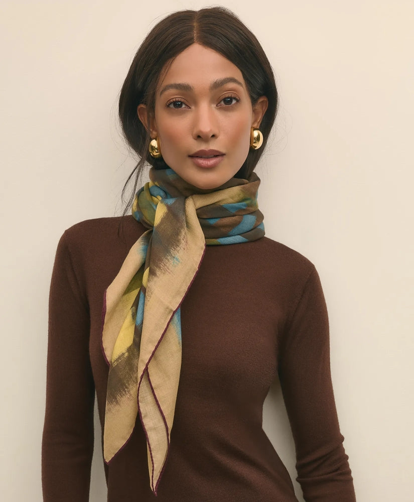 Modal Cashmere Plaid Brush Stroke Scarf | Brooks Brothers