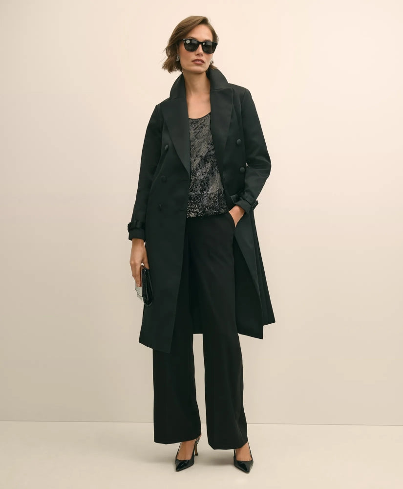 Taffeta Belted Trench Coat | Brooks Brothers