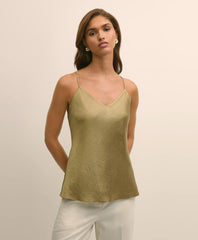 Viscose Bronze-Gold V-Neck Camisole | Brooks Brothers