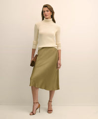 Viscose Bronze-Gold Slip Skirt | Brooks Brothers