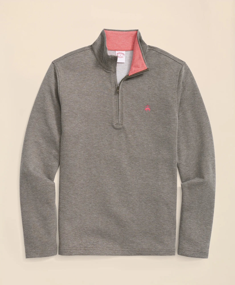 Cotton Blend Pique Quarter-Zip | Brooks Brothers