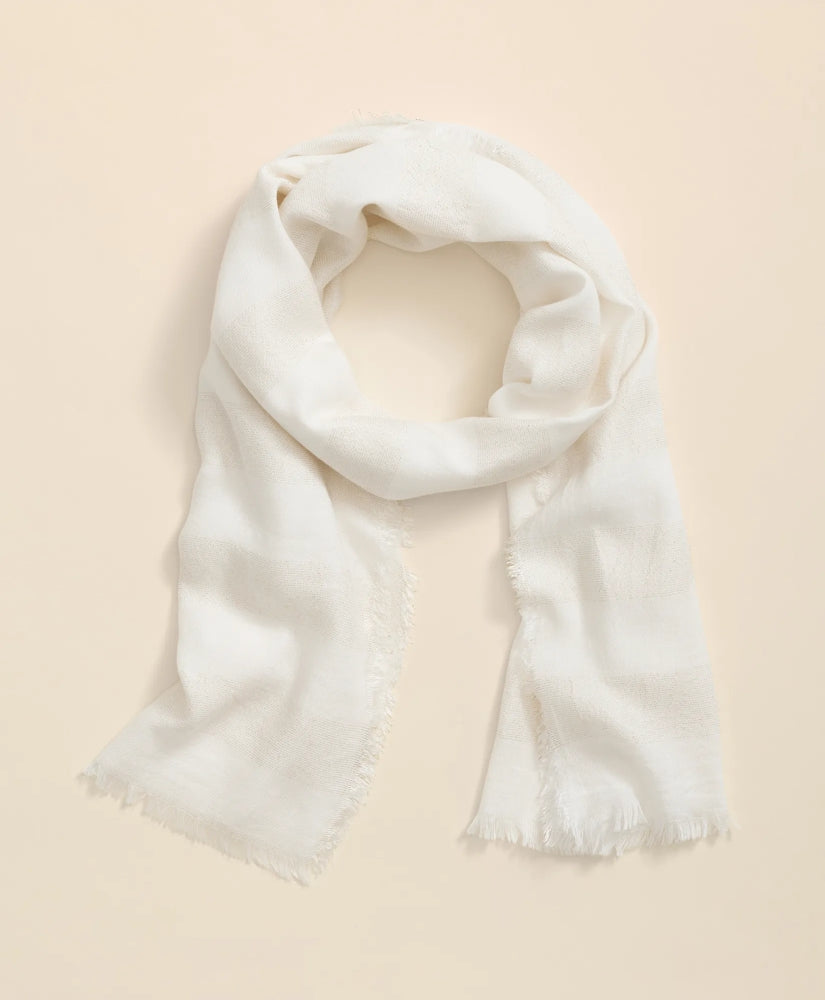 Viscose-Modal-Cotton Blend Shimmer Stripe Scarf | Brooks Brothers